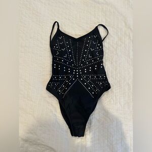 Studded black one piece swimsuit size Small